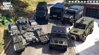 Franklin Stealing HEAVY RIOT POLICE Vehicles in GTA 5!