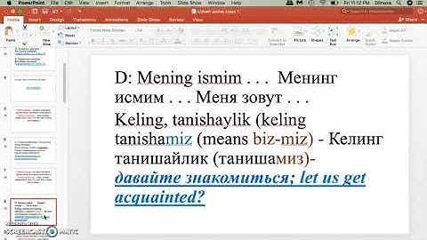 Learn Uzbek with Dilnoza Lesson 1 (part 1)