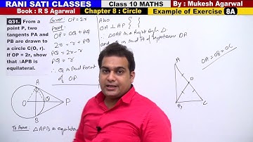Class 10 Maths (Ex 8A Example 31) CIRCLES (RS Agarwal 2019)