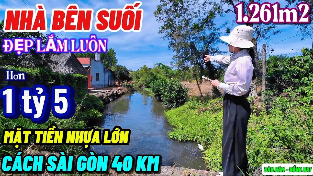Nhà đất đồng nai, Nhà bên suối , vườn cây trái cực đẹp mặt tiền nhựa lớn chỉ hơn 1,5 tỷ sở hữu 