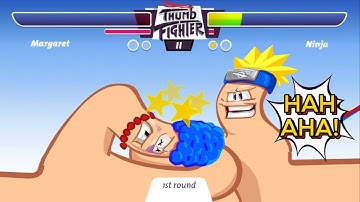 THUMB FIGHTER MARGARETE VS NINJA | Thumb Fighting Game