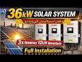 Factory Mein 36kW Solar System | Inverex Nitrox 12kW × 3 Inverters | Complete Installation