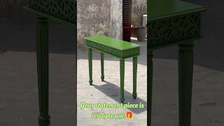 Olive green console table. Painted with profession. Ready to use in just 2 minutes #consoletable