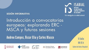 🔍 Oportunidades Europeas: Explorando Convocatorias ERC y MSCA para Impulsar la Investigación ISABIAL