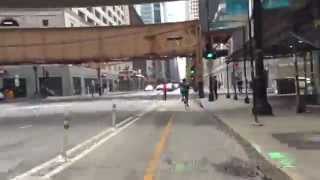 Riding around Downtown Chicago's Protected Bicycle Lanes