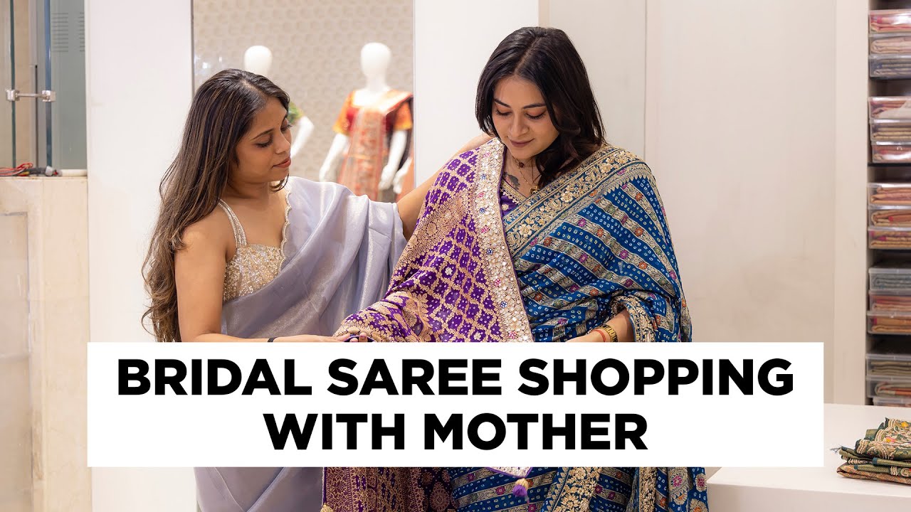 Wedding Saree Shopping for Bride with Mother. Brides Side Function Saree Shopping