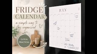Magnetic Calendar for Fridge