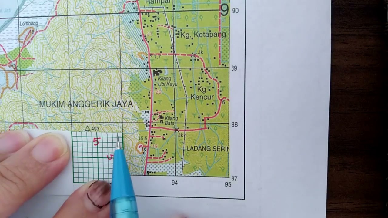 Menentukan kedudukan Rujukan Grid 6 Angka