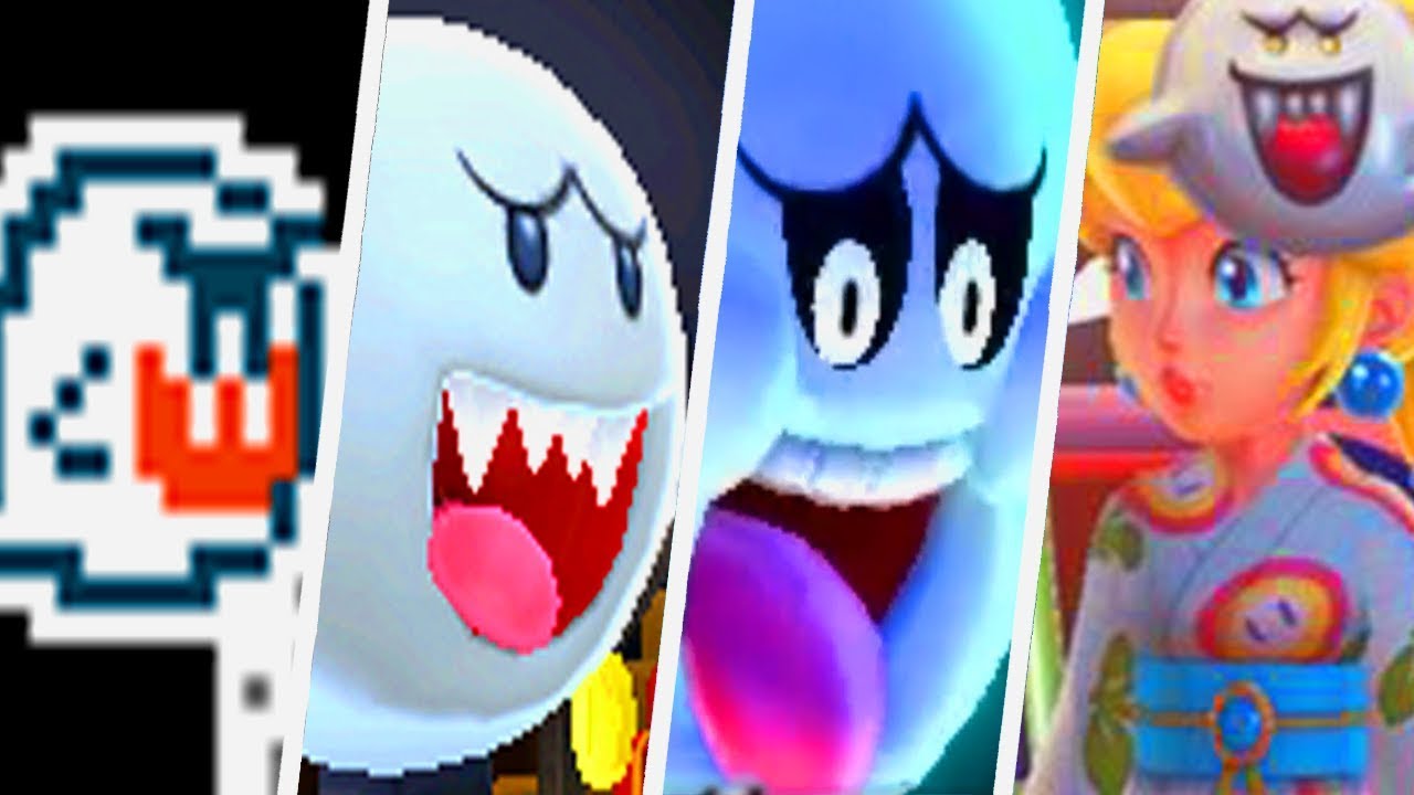evolution of boo in super mario games 1988 2017 youtube
