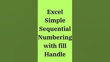 Excel Simple Sequential Numbering with fill Handle #sequentialnumbering #fillhandle#dataentry