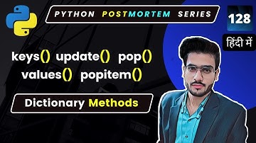 Python Dictionary Inbuilt Functions : Keys Values Popitem pop Update in python dictionary  #part2