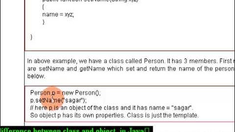 difference between class and object