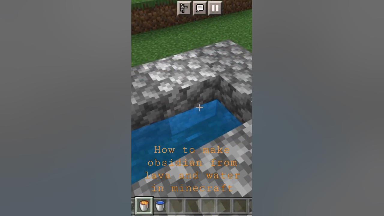 How to make obsidian from lava and water in minecraft youtube