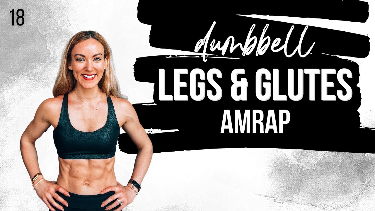 🌶  40 Min AMRAP LEGS & GLUTES Workout With Dumbbells & Booty Band | STRONG SUMMER DAY 18