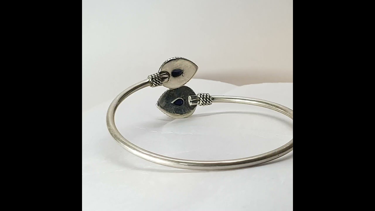 lapis lazuli silver bangle