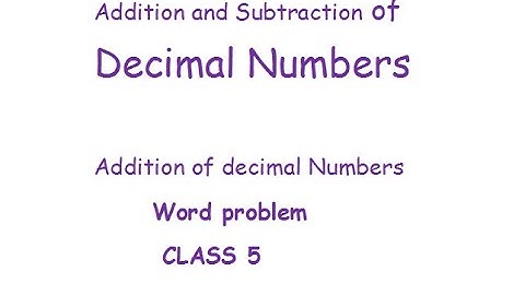 Class 5 unit 6 worksheet 3 Addition Decimal Numbers Word Problem Maths DAV
