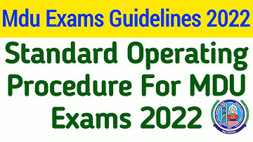 Mdu Standard Operating Procedure For Online Descriptive Exams 2022 || Mdu SOP 2022 || mdu exams 2022