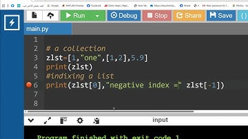 Python   list, positive   negative  index