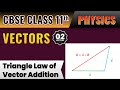 Vectors | Triangle Law of Vector Addition - L02 | 11th Physics | Live Class | Study Isle