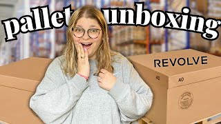 I BOUGHT A REVOLVE MYSTERY PALLET TO RESELL ONLINE!  Pallet Unboxing to Resell!