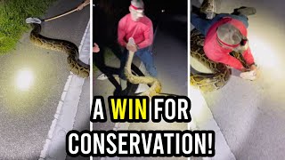 Snake hunter faces viewer criticism after battling 19ft Burmese python in Florida