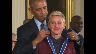An Emotional Ellen Degeneres Held Back Tears As She Stood Next To President Obama