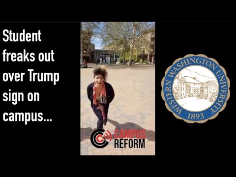 Student freaks out over Trump sign on campus