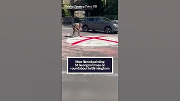Defiance In Birmingham As Man Paints St George S Cross Over Roundabouts 