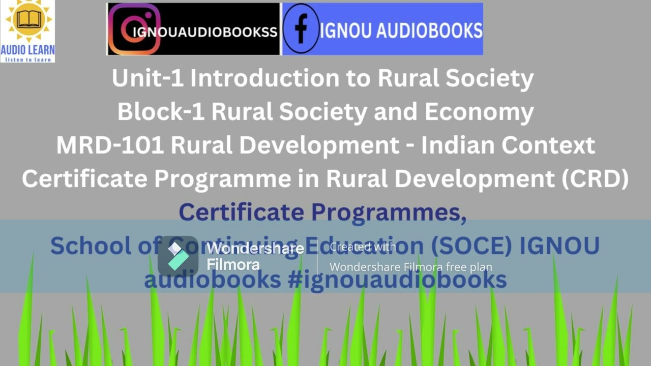 Introduction to Rural Society, Unit-1 Block-1 MRD-101 CRD SOCE IGNOU 