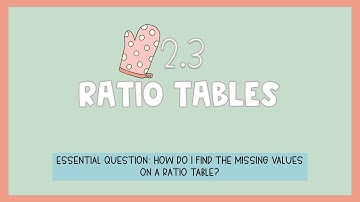 6th Grade Math | 2.3 Ratio Tables