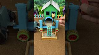 Real Working Mini Tractor Cement Mixer 🚜 | DIY Concrete Pouring Machine Amazing Build #shorts