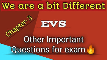 We are a Bit Different // Very Important Questions // EVS // Chapter 3 // RBSE