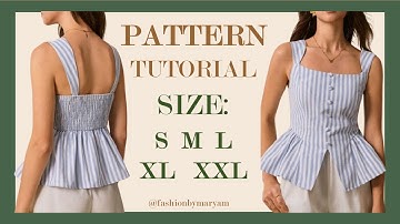 Blouse Full Tutorial/ draft pattern/ size: S/M/L/XL/XXL #blouse #pattern #tutorial #size #draft