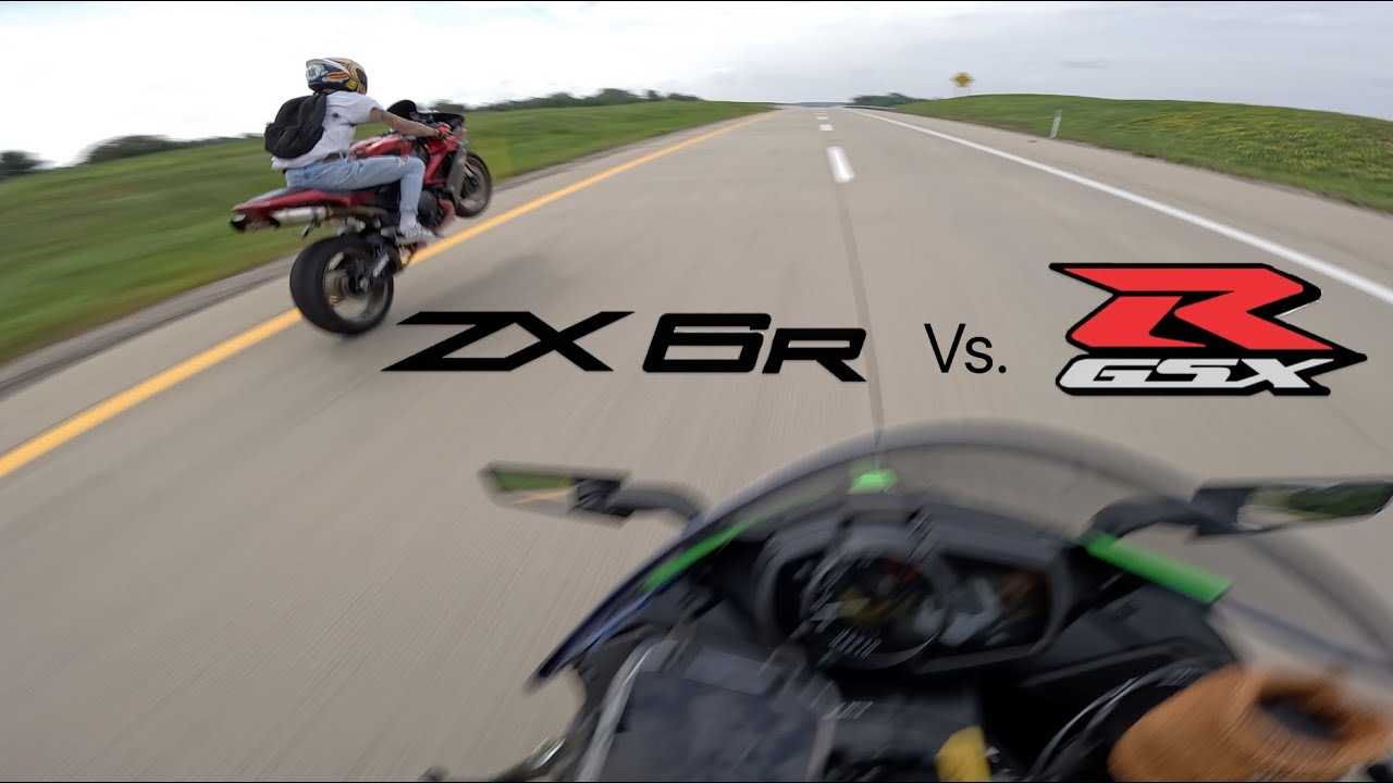 2023 ZX6R vs 2006 GSXR 600 ROLL RACE YouTube