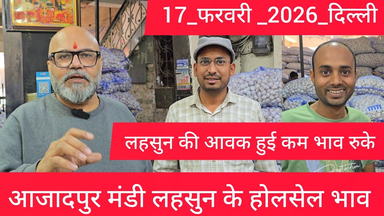 17 February 2026 दिल्ली 🧄 लहसुन के भाव Azadpur delhi mandi today garlic market price 