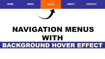 Navigation Menus with Background Hover Effect  ||  HTML and CSS : For Beginner