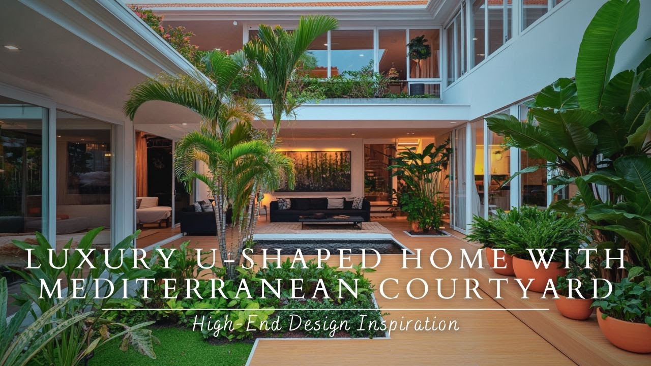Photo inspiration: Visual Reference: Luxury U Shaped Home With Mediterranean Courtyard High End Design