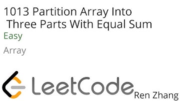 Leetcode 1013 Partition Array Into Three Parts With Equal Sum