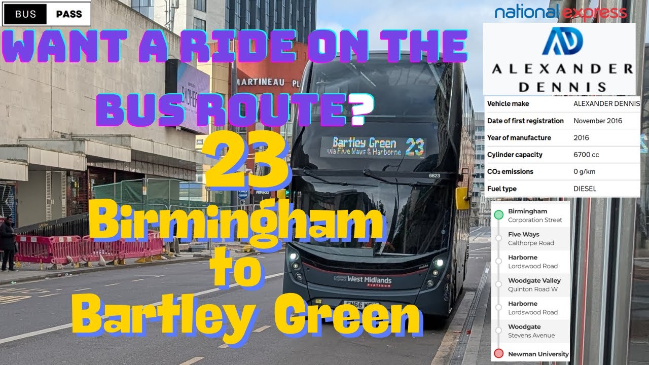 Route 23: From Birmingham to Bartley Green 🚍 Through Harborne, Five Ways & the Heart of the Suburbs!