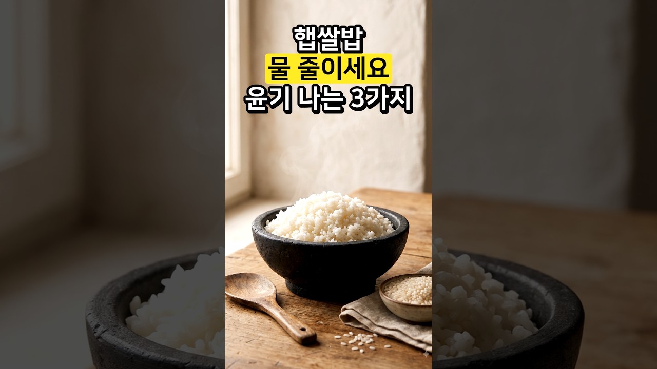 햅쌀밥 질어서 실패하셨죠? 윤기 좔좔 흐르는 햅쌀 밥 짓기 황금 레시피 레시피 숏폼 썸네일