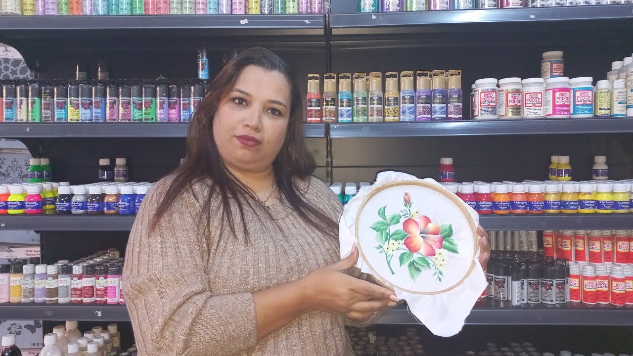 الدرس الثاني للمبتدءات في تقنية الرسم 🖌على القماش بصباغة خاصة بالثوب👗 تداخل أربعة ألوان🎨