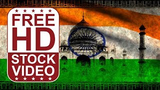 Free Stock Videos – abstract grunge background with flag of India and monument Taj Mahal screenshot 5