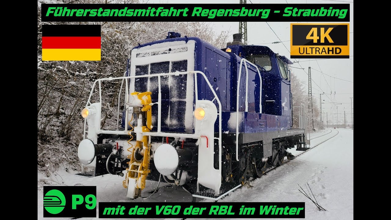 Führerstandsmitfahrt Regensburg - Straubing mit der V60 im Winter