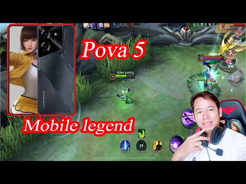 លេងហ្គេម Mobile legend នៅលើទូរសព្ទ័Pova 5