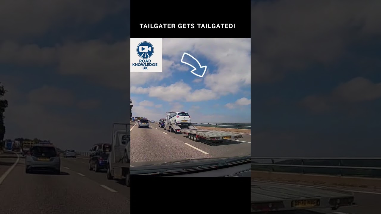 Instant Karma for tailgating van.