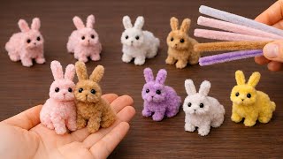 Easy Animals Pipe Cleaner Craft How To Make Bunny From Pipe Cleaner Easy Handmade Gift Idea