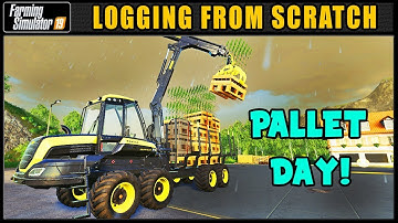 Interesting Pallet Stacking Method! - Logging From Scratch 32 - Farming Simulator 2019 - FDR Logging