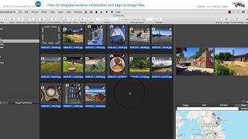How to integrate location information and tags in image files using the GraphicConverter
