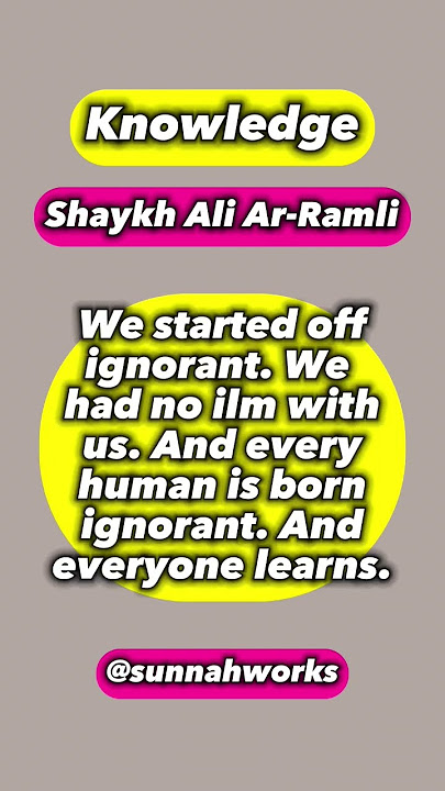 People who will NOT gain knowledge - Shaykh Ali Ar-Ramli