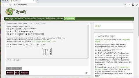 Math 250 Reduced Row Echelon Form in Sympy